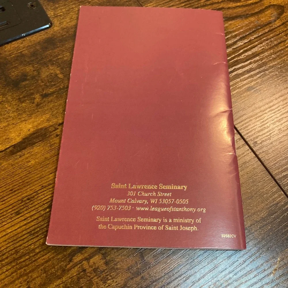Saint Anthony Prayer Book St Lawrence Seminary Catholic Devotional Booklet